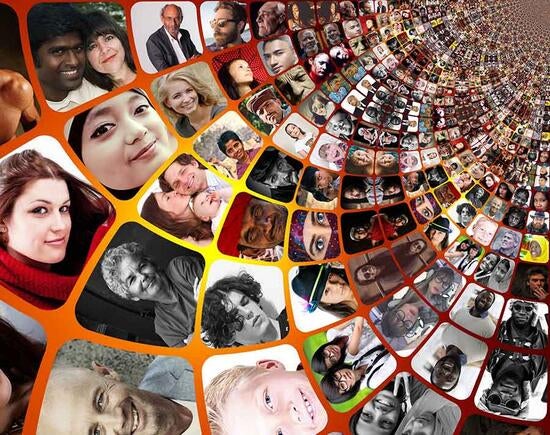 Collage of diverse people, DEI