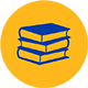 Icon books on yellow circle