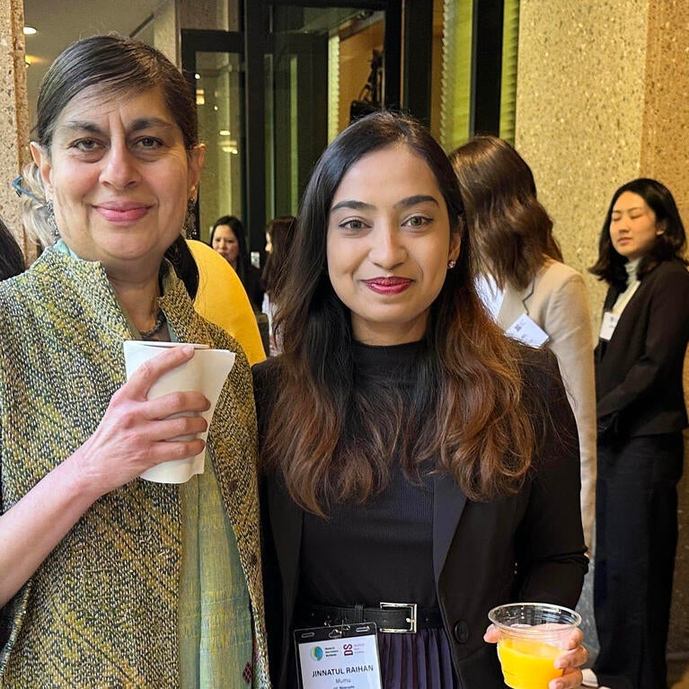 Jinnatul Raihan with Radhika Shah at the WiDS conference