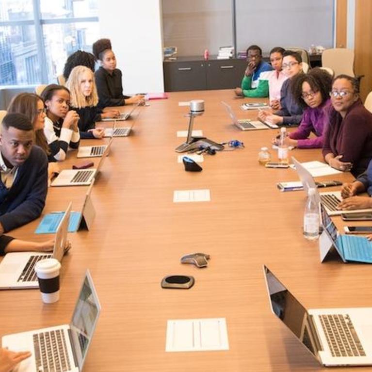 Conference room with employees