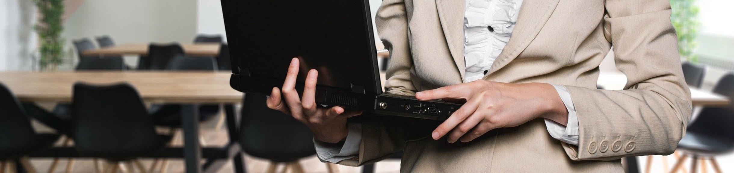 Businesswoman with laptop