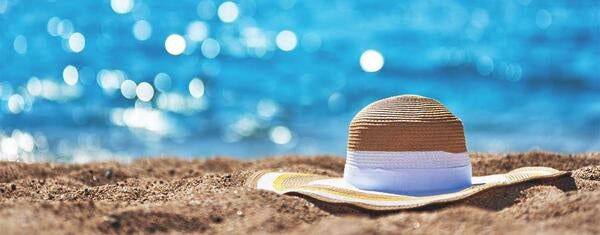 Beach hat in the sand