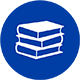 Icon books on blue circle