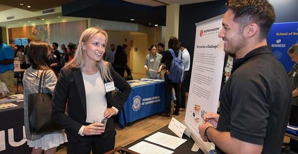 MBA Student Cassidy Davidson at Career Fair