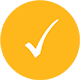 Icon checkmark on yellow circle