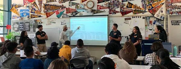 LBSA club members address High School students