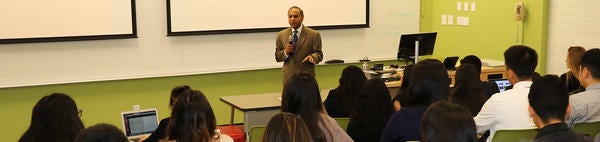 Raj Singh in undergrad classroom