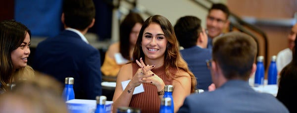 smiling female student