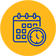 Icon calendar on yellow circle