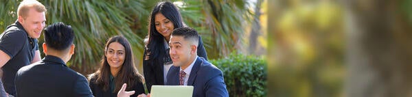 Grad student at Anderson Hall, UCR School of Business