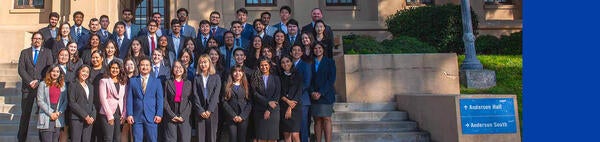 Graduate Ambassador students 2023/24 in front of Anderson Hall