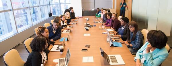 Conference room with employees