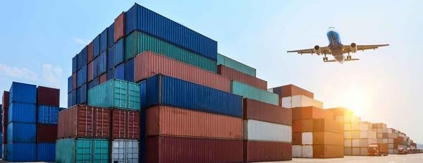 Containers and airplane