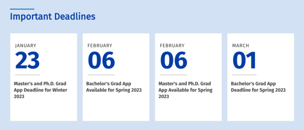 Important deadlines Commencement 2023