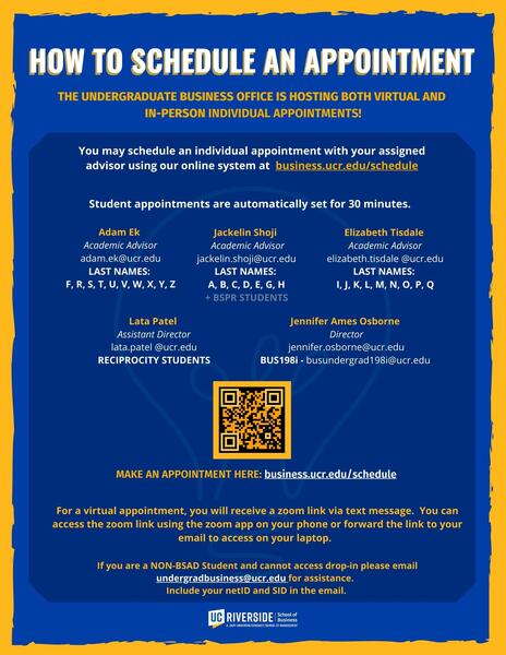 Fall 2022 Appointment flyer