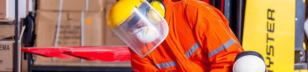 Industrial worker with helmet