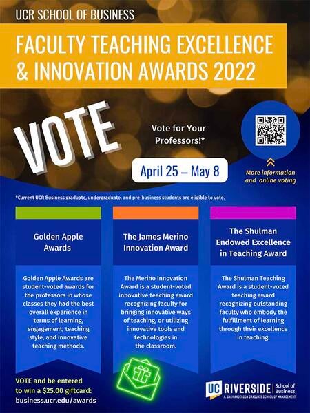 UCR Business Awards 2022 flyer