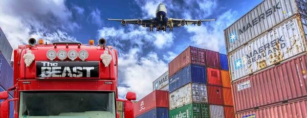 Supply chain, airplane, truck, containers (c) pixabay.com