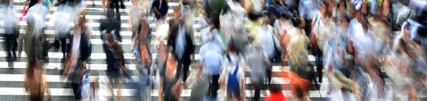 Pedestrians on stairs