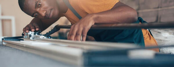 Black craftsman at work