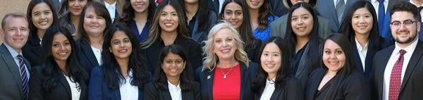 Tamra Johnson with Graduate Ambassadors, UCR School of Business