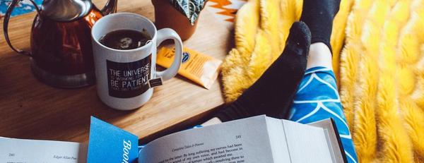 Tea cup and book
