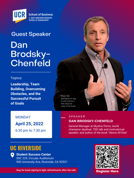 Dan Brodsky-Chenfeld, guest speaker, world champion skydiver