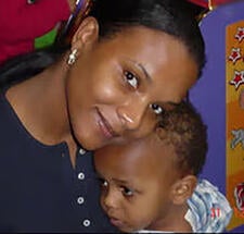 Kesha McCollum with her son Mike McCollum Jr. as a baby.