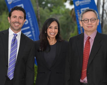 2022-2023 Executive Fellows, Armen Karamardian '93, Anita Alamshaw '91, and Kenneth Leung '89