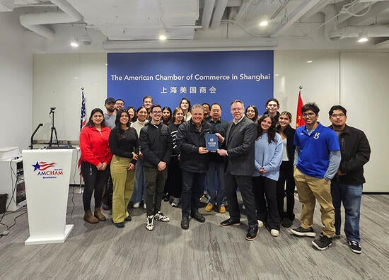 UCR School of Business students at the American Chamber of Commerce in Shanghai