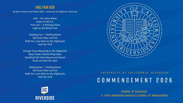 2026 UCR School of Business Commencement Program