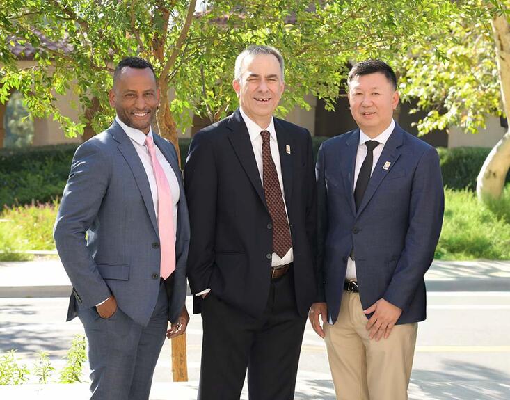 The 2026-2027 Executive Fellows. From left to right: Damon Richardson, James Merino, Michael Xu.