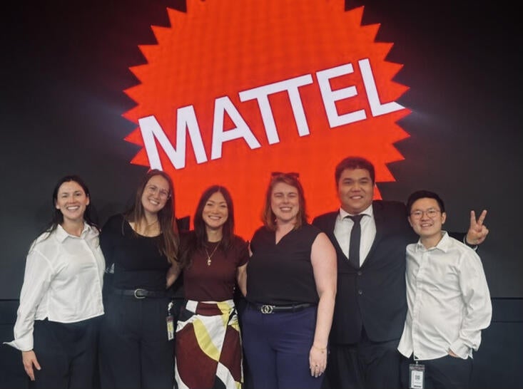 Paul Lawrenz Ong presentation groupmates and their Mattel mentors.