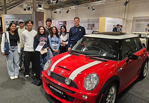 UCR Business students at the BMW assembly facility in Oxford where Mini Cooper cars are built.