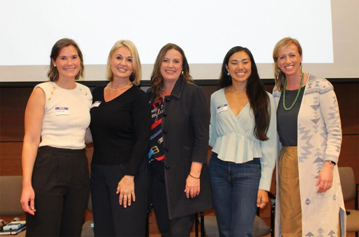 Speakers at the Event Left to Right: Sophia Fischer, Sabina Tinajero, Natalie Barron, Caitlyn Lubas, Jessica N. Grounds 