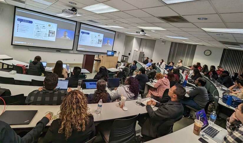 Prof. Ashish Sood's graduate marketing class in Anderson Hall