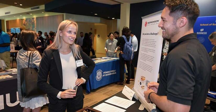 MBA Student Cassidy Davidson at Career Fair MBA Student Cassidy Davidson at Career Fair